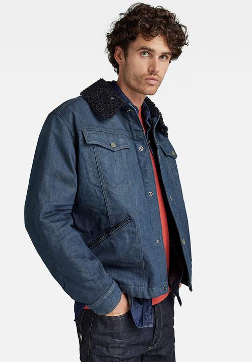 G-STAR - Flight combat sherpa jacket - worn in leaden