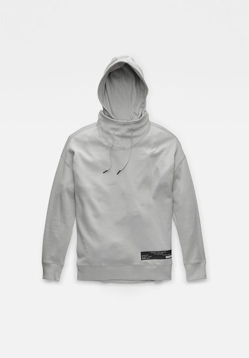 G-STAR - Back snaps hooded sweat - oyster blue