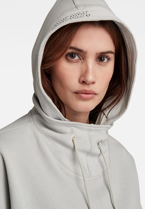 G-STAR - Back snaps hooded sweat - oyster blue