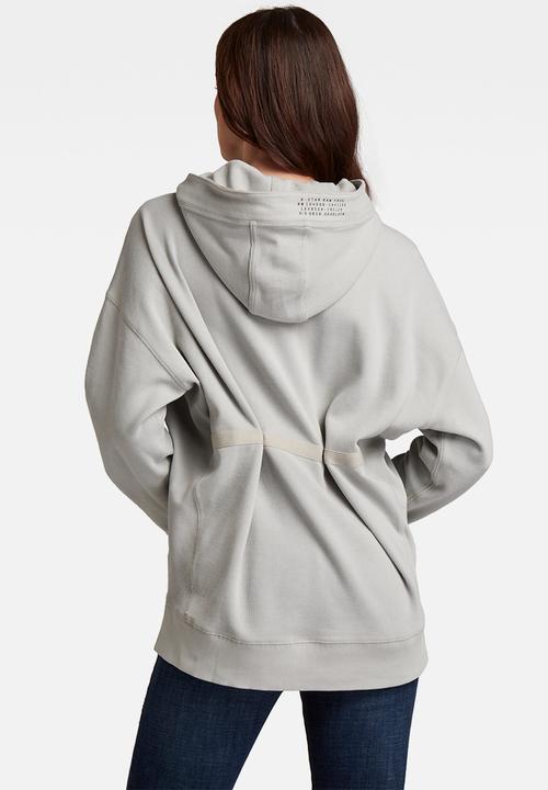 G-STAR - Back snaps hooded sweat - oyster blue
