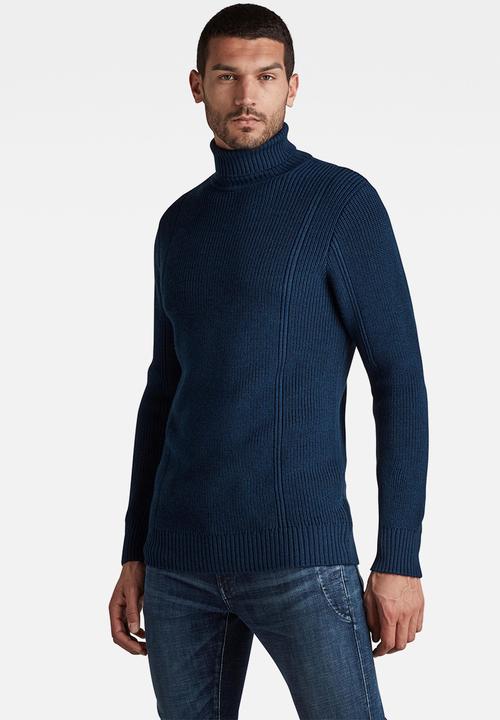 G-STAR - Constructed wool turtle knit - servant blue heather 