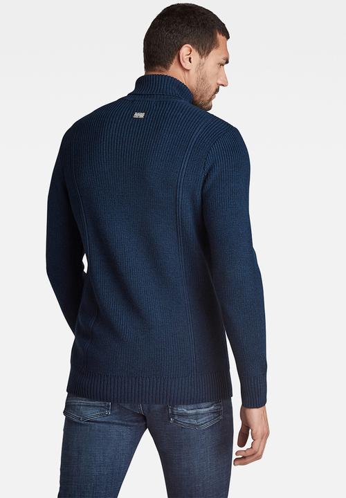 G-STAR - Constructed wool turtle knit - servant blue heather 