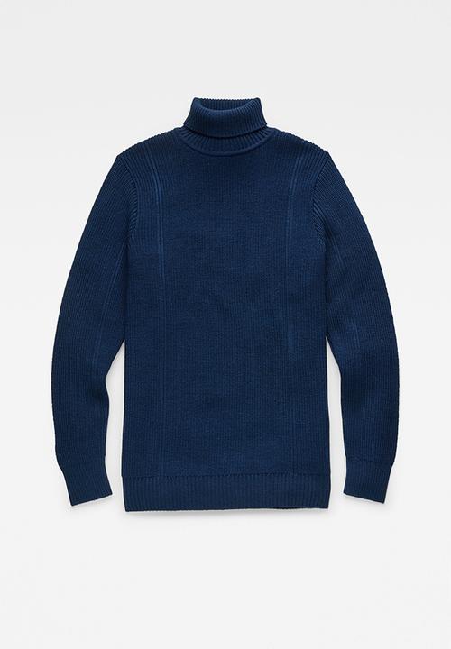 G-STAR - Constructed wool turtle knit - servant blue heather 