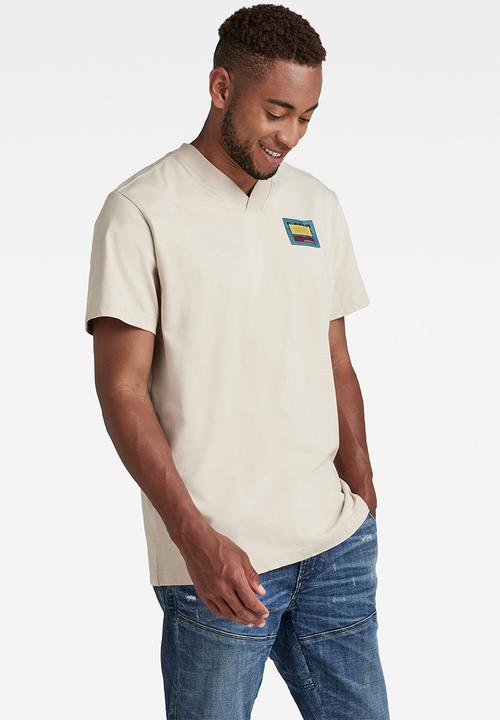 G-STAR - Baseball collar tee - dk brick