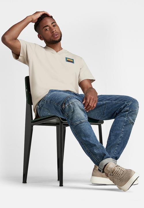 G-STAR - Baseball collar tee - dk brick