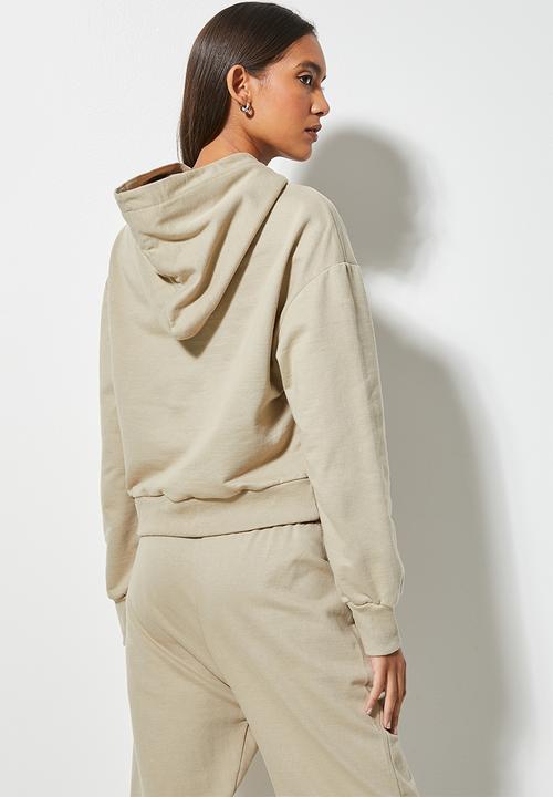 Superbalist - Crop hoodie - cobble stone