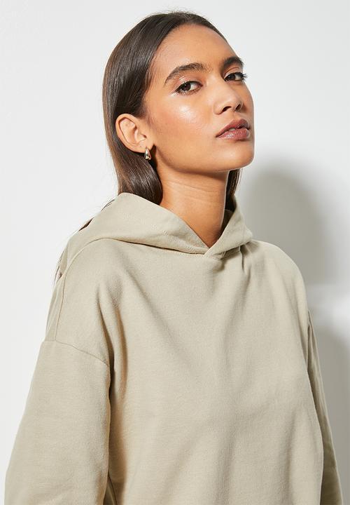 Superbalist - Crop hoodie - cobble stone