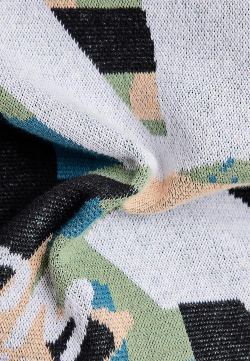 G-STAR - Jacquard raglan knit - black & peach nougat jacquard