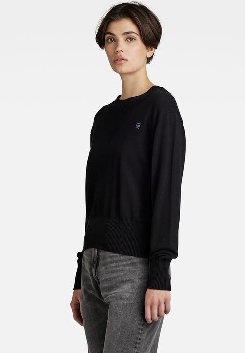 G-STAR - Core r neck knit - black