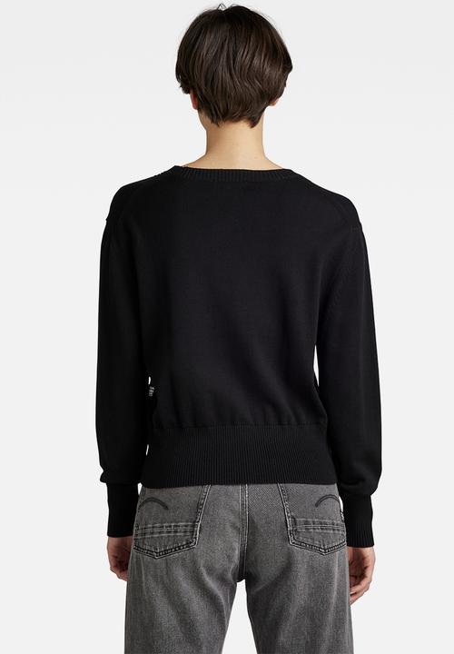 G-STAR - Core r neck knit - black