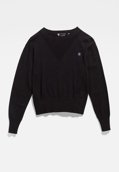 G-STAR - Core r neck knit - black
