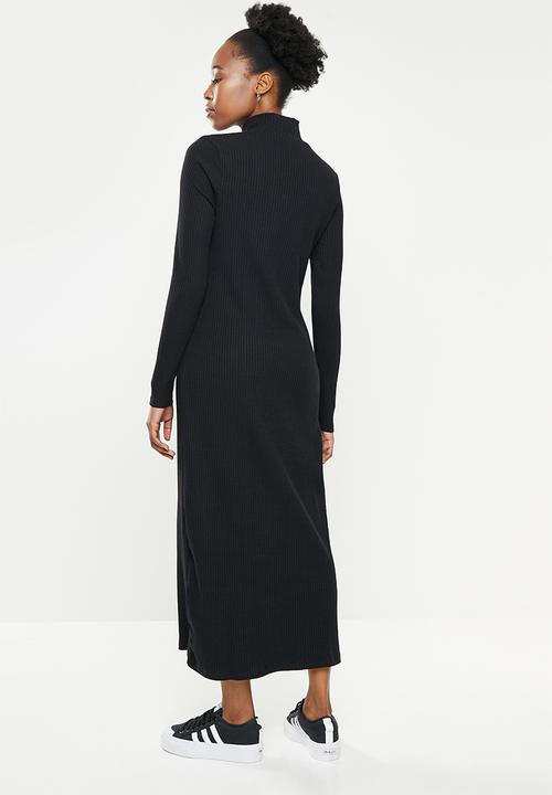adidas Originals - Cropped rib long sleeve dress - black