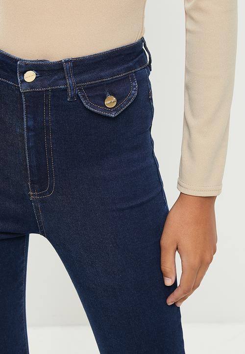 SISSY BOY - High rise flare with pocket flap detail - dark vintage
