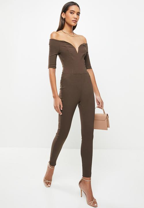 SISSY BOY - Jumpsuit with v-wire - bitter choc