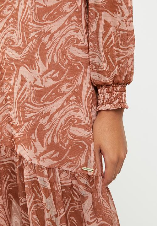 SISSY BOY - Long sleeve mesh maxi - brown print
