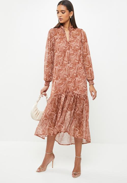 SISSY BOY - Long sleeve mesh maxi - brown print