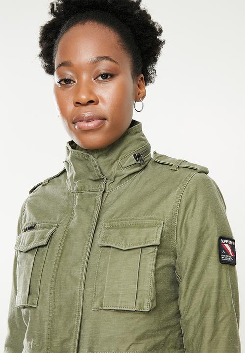 Superdry. - Rookie borg lined military jacket - vintage khaki