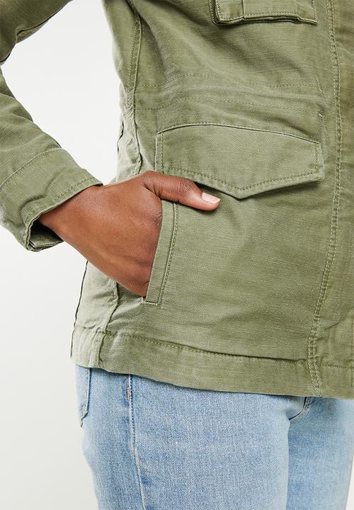 Superdry. - Rookie borg lined military jacket - vintage khaki