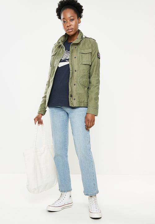 Superdry. - Rookie borg lined military jacket - vintage khaki