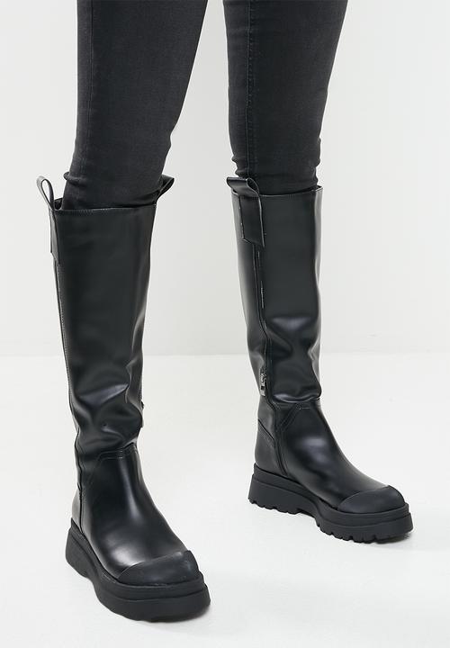 Footwork - Devvi pull on knee boot - black
