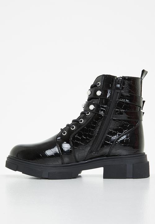 Rock & Co - Zeppelin 2 lace up ankle boot - black