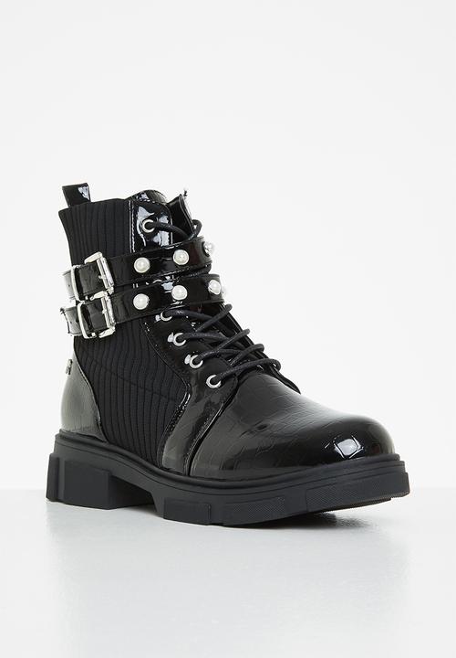 Rock & Co - Zeppelin 2 lace up ankle boot - black