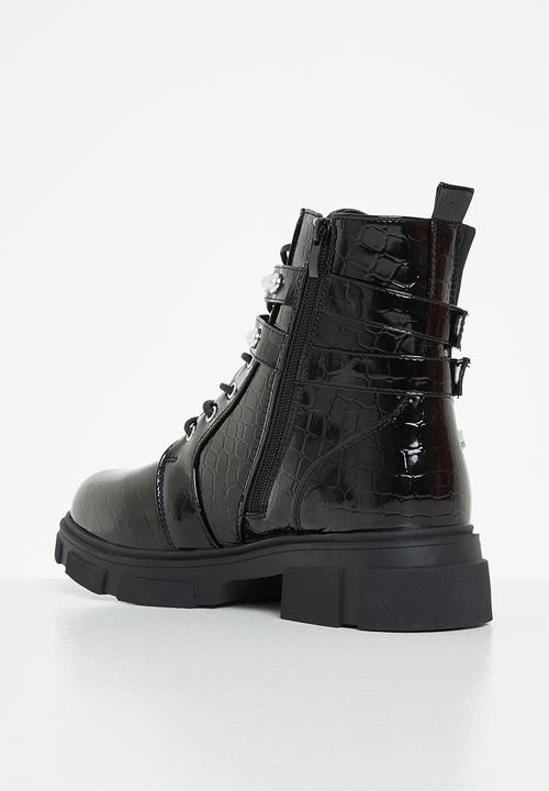 Rock & Co - Zeppelin 2 lace up ankle boot - black
