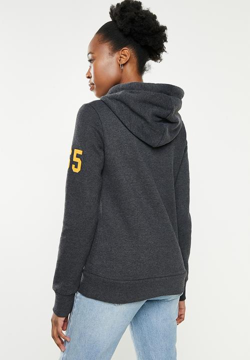 Superdry. - T&f hood - charcoal 