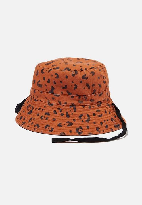 Cotton On - Reversible bucket hat - black & rust 