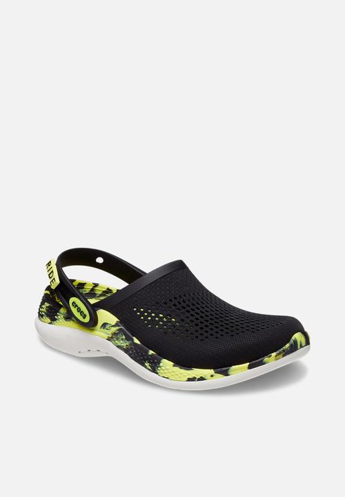 Crocs - Literide 360 marbled clog - black & citrus
