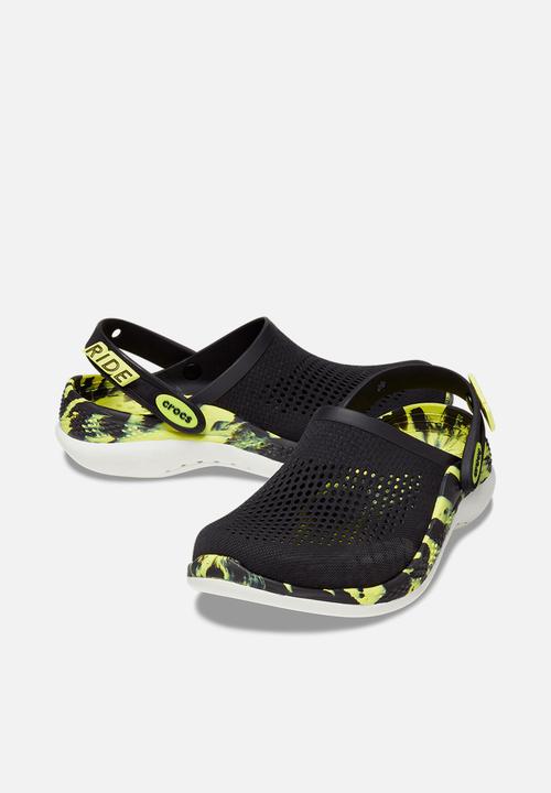 Crocs - Literide 360 marbled clog - black & citrus
