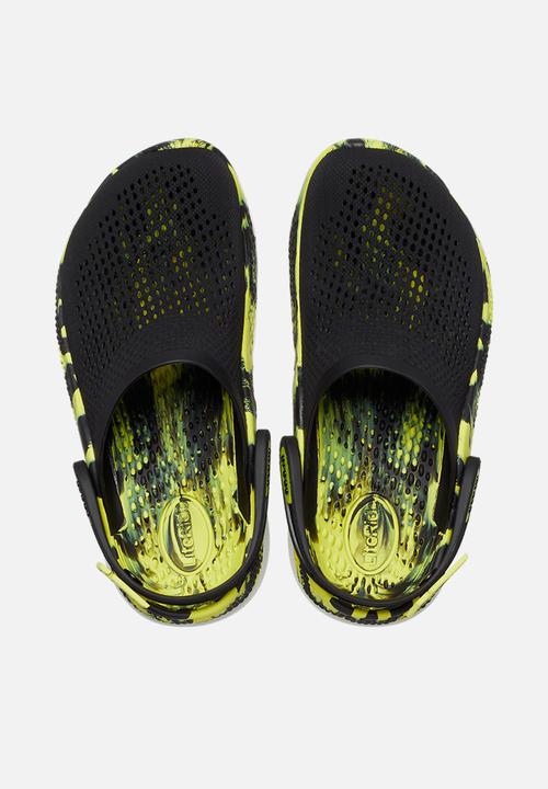 Crocs - Literide 360 marbled clog - black & citrus