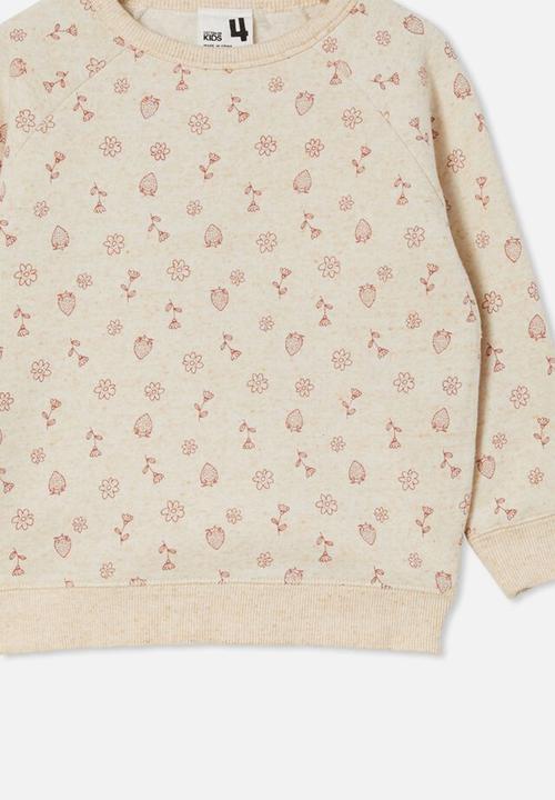 Cotton On - Mila crew - caramel marle & forest yardage