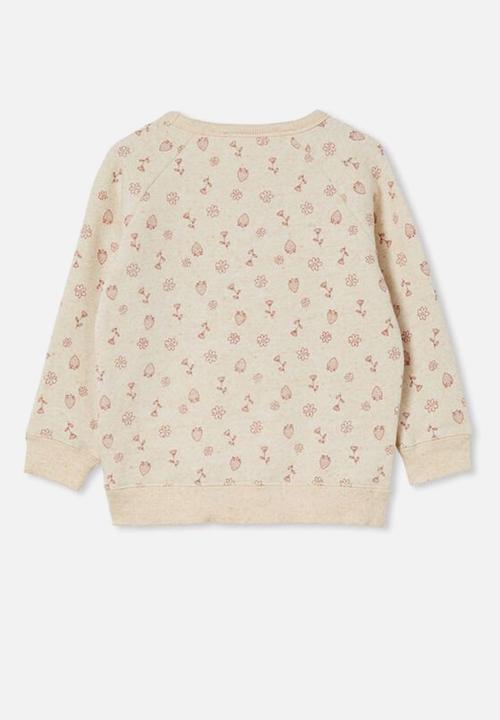 Cotton On - Mila crew - caramel marle & forest yardage