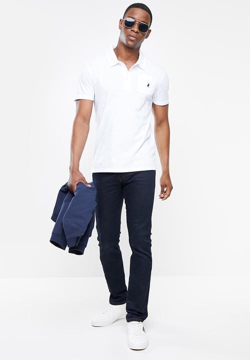 POLO - Men pjc slub knit golfer - white