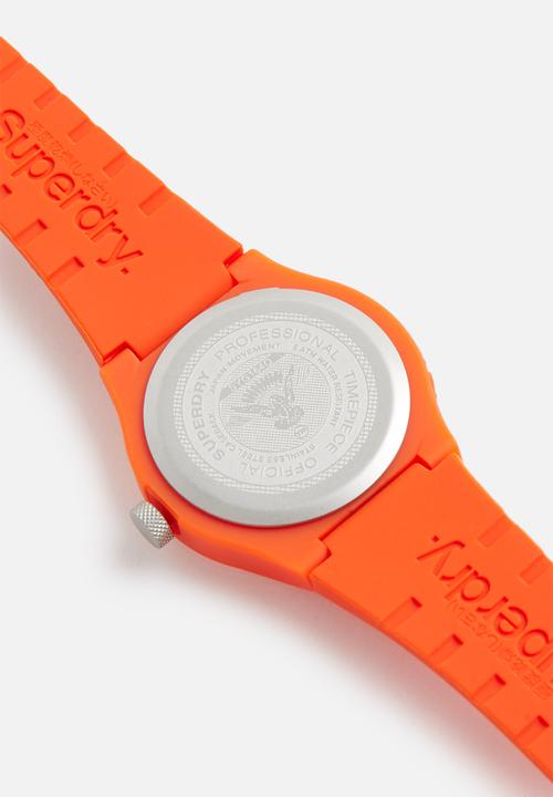 Superdry. - Montone silicone watch - orange & blue
