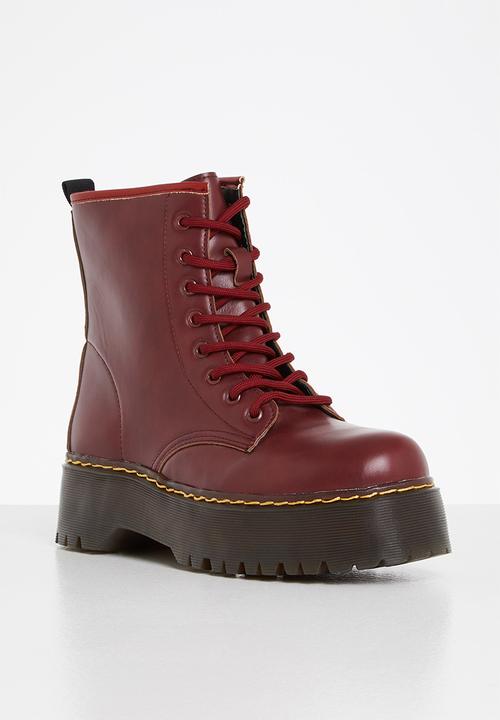 Superbalist - Coven lace up boot - burgundy