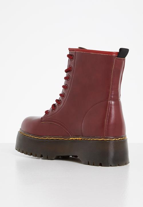 Superbalist - Coven lace up boot - burgundy