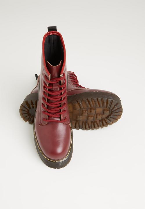 Superbalist - Coven lace up boot - burgundy