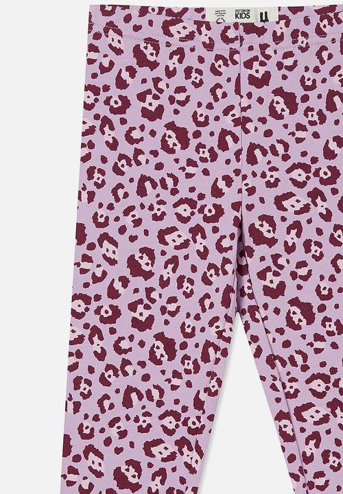 Cotton On - Huggie tights - lilac drop & snow leopard