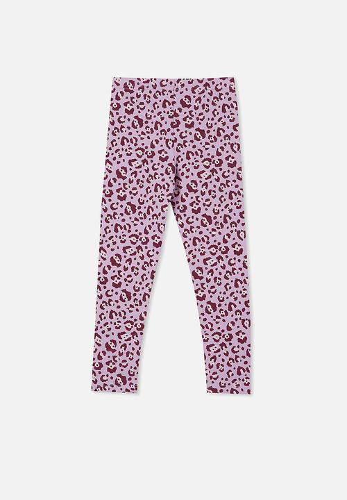Cotton On - Huggie tights - lilac drop & snow leopard