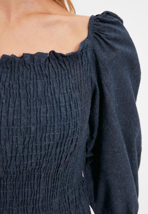 Trendyol - Guipure blouse - navy