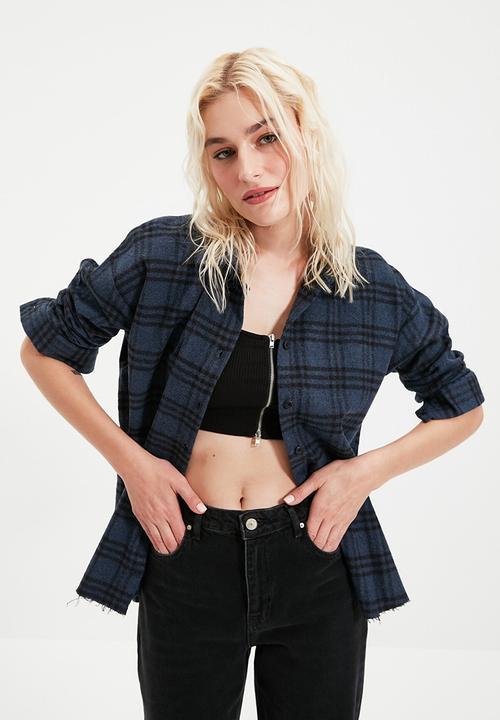 Trendyol - Plaid shirt  - navy