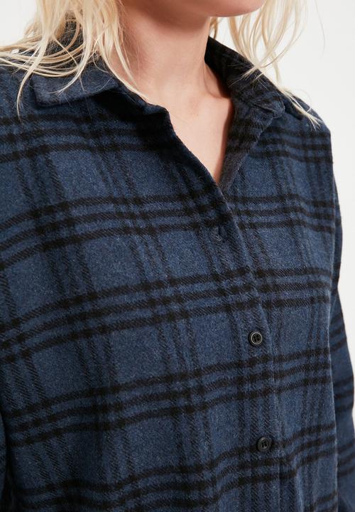 Trendyol - Plaid shirt  - navy