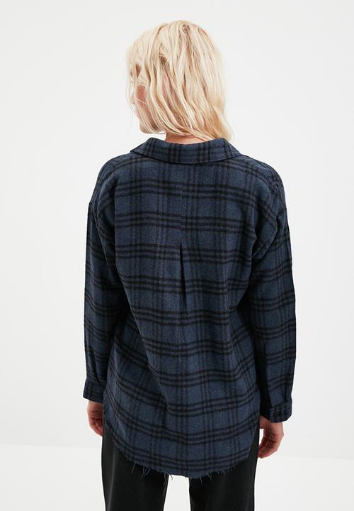 Trendyol - Plaid shirt  - navy