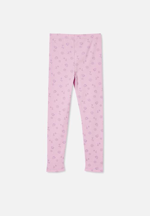 Cotton On - Huggie tights - pale violet & forest ditsy