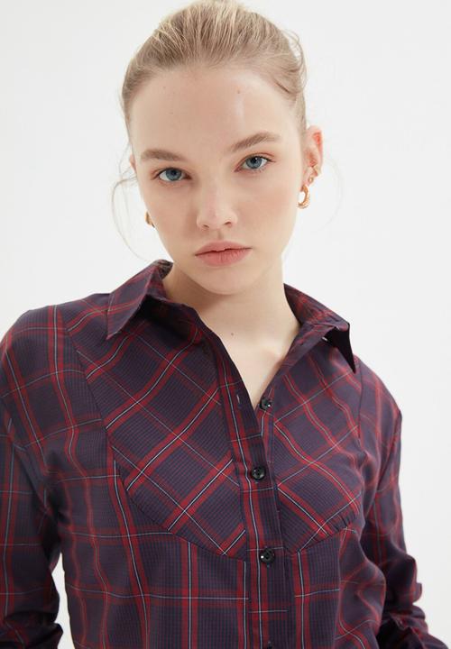 Trendyol - Shirt collar hemline flounce - multi