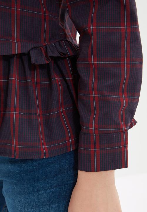 Trendyol - Shirt collar hemline flounce - multi