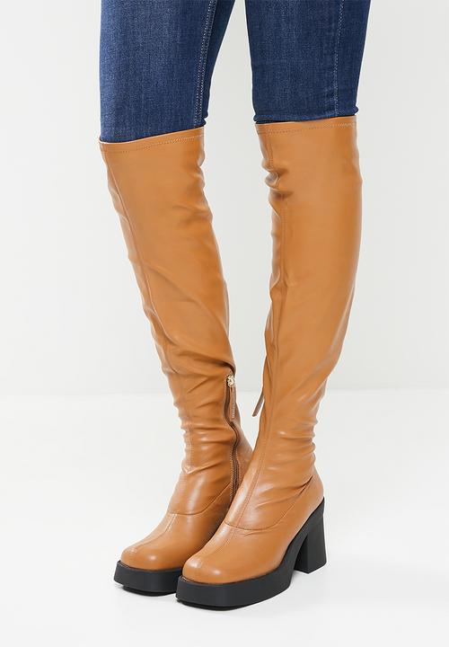 Steve Madden - Upsurge over the knee boot - tan