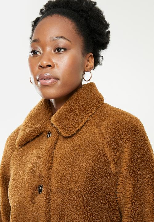 ONLY - Emily teddy jacket - caramel café